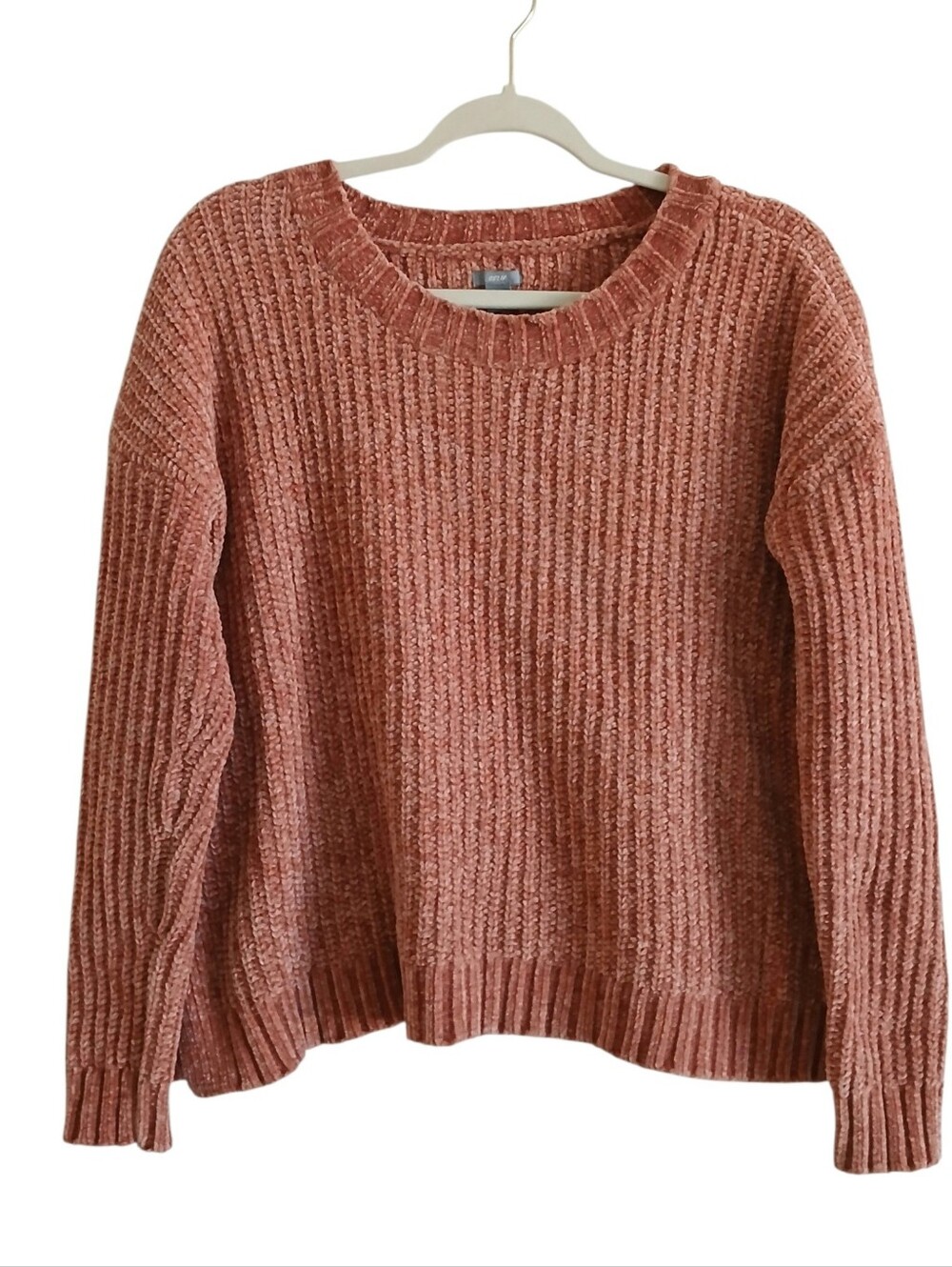AERIE Plush Chenille Oversized Boxy Sweater Women's M Slouchy Rust Drop Shoulder